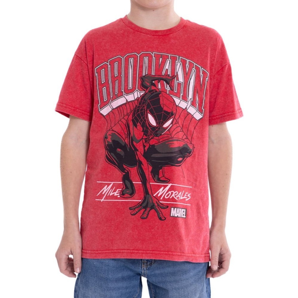 NWT Spiderman Miles Morales Brooklyn Graphic Tee Marvel Character Shirt